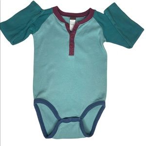 Tea collection Henley bodysuit Boys Blue 18-24 Months Long Sleeve